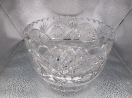 American Brilliant USA crystal cut round bowl planter center piecevery heav [a5] - £180.10 GBP