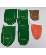 Lot of 8 Crown Royal Drawstring Bags Green orange Brown Different Sizes ... - £6.82 GBP