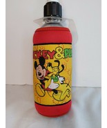 90s Mickey & Pluto Disney Insulated Water Bottle, 8", 6 oz, Snap Handle, New - $12.50