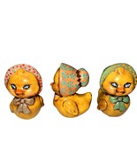 3 Vintage Ceramic Easter Chicks Handmade Set 3&quot; Chickens Kitsch 1970s Fa... - €27,16 EUR