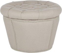 Storage Ottoman From The Safavieh Mercer Collection, Vanessa, In Taupe. - £158.81 GBP