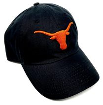 National Cap Cleanup Texas Longhorns Mascot Logo Solid Black Curved Bill Adjusta - £22.67 GBP