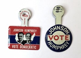 Vtg Presidential Candidate Johnson Humphrey Tin Lapel Pocket Campaign Pi... - £10.94 GBP