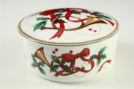 MIKASA Maxima Christmas China FX074 Jubilation Holly &amp; Ivy Round Trinket Box - £16.71 GBP