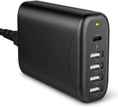 USB C Charger, USB PD Charger, Power Delivery 3.0 60W Multi USB 5 Ports Wall - £27.05 GBP