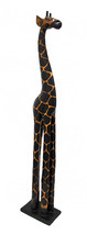 Scratch &amp; Dent 3 Foot Tall Hand-Carved Wooden Giraffe Statue Decor - £30.92 GBP