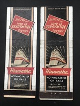 2 Vintage Hiawatha CMStP&amp;P Nothing Faster On Rails  Railroad Matchbook C... - £7.55 GBP
