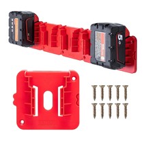 Battery Holder For Milwaukee M18 18V Battery, Wall Mount Batteries Storage For W - £23.97 GBP