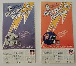 1982 Chargers Jack Murphy Stadium Ticket Stubs (2) Game 2 &amp; 9 Aug 21 &amp; N... - $14.03