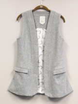 Anthropologie Elevenses Wool Split Hem Gray Vest Size XS - £39.56 GBP