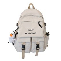 N big backpack nylon business travel black rucksack college school bag for teenage girl thumb200