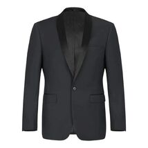 Men Renoir Tuxedo One Button Shawl Satin Lapel Formal Slim Fit 201-1 Black image 1