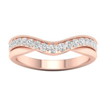 10K Rose Gold 1/3ct TDW Diamond Contour Wedding Band - £295.75 GBP