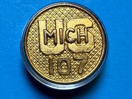 CIRCA 1926-1937, U.S. MICHIGAN, 107th REGIMENT, COLLAR DISK TYPE II, ENL... - $21.02 CAD