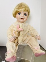 Baby Bunting Porcelain Doll by Terri Dehetre Nursery Baby Series Vintage 1989 - $24.45