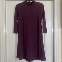 NEW Almost Famous Purple Mock Neck Bodycon Dress SZ Medium 3/4 length sl... - £14.33 GBP