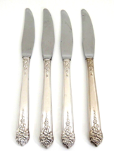 Vintage King Edward Moss Rose Grille Knives Lot of 4 Silverplate 1949 - £11.08 GBP