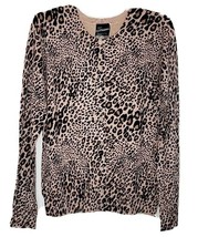 89th &amp; Madison Sweater, 89th + Madison Sweater Cardigan Open Front Leopa... - £11.91 GBP