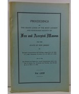 Proceedings of Free and Accepted Masons New Jersey 1968 Volume LXXI  - £7.18 GBP