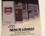 1988 Now Lights Cigarettes Vintage Print Ad Advertisement pa19 - £6.32 GBP