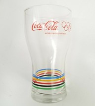 Coca~Cola Coke 2016 Rio Olympic Games Collectible Glass, Stripes Rings On Bottom - £4.65 GBP