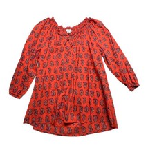 Jaclyn Smith Shirt Womens XL (16-18) Top Blouse Orange Floral Dressy 3/4... - $24.14
