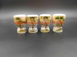 Vintage Noritake Double Egg Cups Windmill Handpainted Moriage Japan Set of 4 - £29.42 GBP