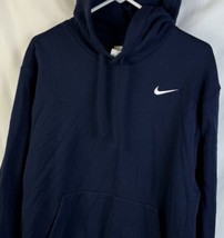 Nike Sweatshirt Hoodie Embroidered Swoosh Black Pullover Men’s Medium - £30.60 GBP