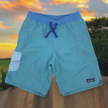Patagonia Netplus Boys Small Baggies Shorts Lined Light Blue Solid Swim Trunks - £18.79 GBP