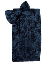 Peacock Blue Satin Cummerbund and Bow Tie in Assorted Patterns - $85.50