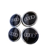 Audi 69mm Black Chrome Wheel Rim Center Hub Caps Emblem 4PC Set 4B0601170A - $26.19 CAD