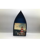 Wooden Boat Shaped Key Holder Cabinet Nautical Decor Hand Painted Lighth... - $438.27 MXN
