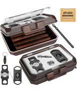 Travel Cigar Humidor Set with Cutters, Puncher, and Hygrometer - Dark - $43.86 CAD