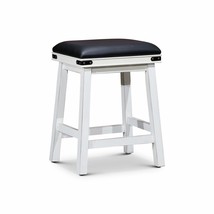 DTY Indoor Living Cortez Bonded Leather Stool, White Finish, 24&quot; Counter Height, - £73.66 GBP+
