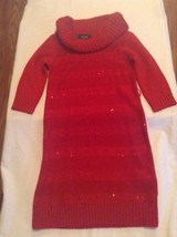 Size 6X  I.N. Girl dress sweater holiday sequin metallic red  - £9.08 GBP