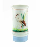 Smith Bros. Hand Painted Glass Stork Vase 1885 - $162.86 CAD