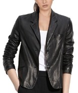 Leather Blazer Coat Jacket Women Lambskin Ladies Trench Biker Kim Fit Bl... - £29.45 GBP+