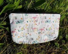 Floral Elephant, Cosmetic Zip Bag, Boho Makeup Bag, Flamingo Gifts, Ladies Beaut - £11.21 GBP