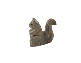 MINIATURE Hand Carved Stone Soapstone Squirrel Figurine 1 1/8&quot; - $129.55 MXN