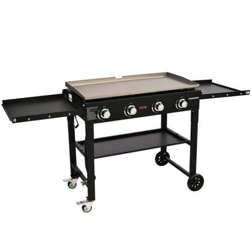 Commercial Griddle on Cart, 36" Heavy Duty Manual Flat Top Griddle, Outdoor Cook