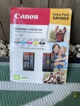Canon 5pk Genuine PGI-220BK &amp; CLI-221C, M, Y, BK Ink Cartridges Sealed - $44.55