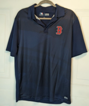 Mens Boston Red Sox Polo Shirt L Navy Blue Athletic TX3 cool - £10.28 GBP