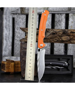 Pocket Knife Folding Lock Clip Knife G10 Handle 4&quot; D2 Blade for Outdoors... - $973.44 MXN