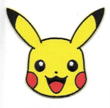 Pokemon Anime Pikachu Face Die-Cut Figure Embroidered Patch NEW UNUSED - £6.16 GBP