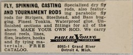 1949 Print Ad Paul H. Young spinning,Casting Fishing Rods Detroit,Michigan - £4.84 GBP