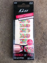 Kiss Nail Dress Stickers French Full Art Wrap Strips Floral Design Retro - $3.99