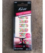 Kiss Nail Dress Stickers French Full Art Wrap Strips Floral Design Retro - £3.18 GBP