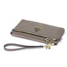   100% Leather Long Clutch Wallet New Arrivals Fashion Women Day Clutches Zipper - £105.30 GBP