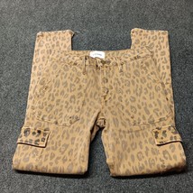 Frame Cheetah Cargo Pants Women 27 Brown Ankle Zip Cute Boutique Stretch - £18.04 GBP