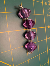 Handmade diamond purple Lampwork Glass Beads - New - £10.01 GBP